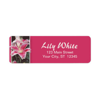 Pink Iily Return Address Label