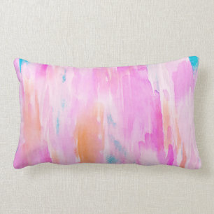 Pink Ikat Aquarell-Entwurf Lendenkissen
