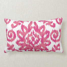 Pink Ikat Boho Whimsical Ethnic Girly White & Pink Lendenkissen