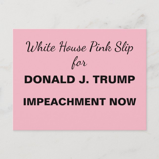 Pink im Weißen Haus für Trump-Widerstand Postkarte (Vorderseite)