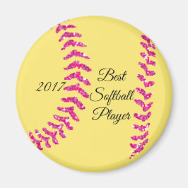 Pink Imitate Glitzer Softball Sticks Magnet