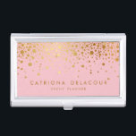Pink Imitate Gold Foil Confetti Business Card Inha Visitenkarten Etui<br><div class="desc">Moderner und eleganter Visitenkartenhalter mit Imitaten aus Goldfolie Konfetti. Bitte beachten Sie,  dass es sich hier um eine Imitat-Folie handelt,  es wird keine Goldfolie im Endstück vorhanden sein. Matching-Elemente sind verfügbar.</div>