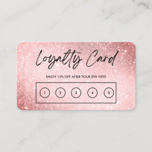 Pink Imitats Glitzer Custom Loyalty Card Visitenkarte