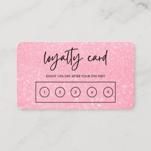 Pink Imitats Glitzer Custom Loyalty Card Visitenkarte
