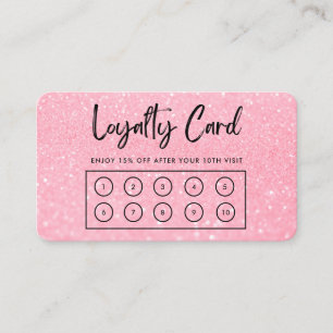 Pink Imitats Glitzer Custom Loyalty Card Visitenkarte