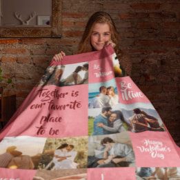 Pink immer zusammen Liebe Valentine Fleecedecke