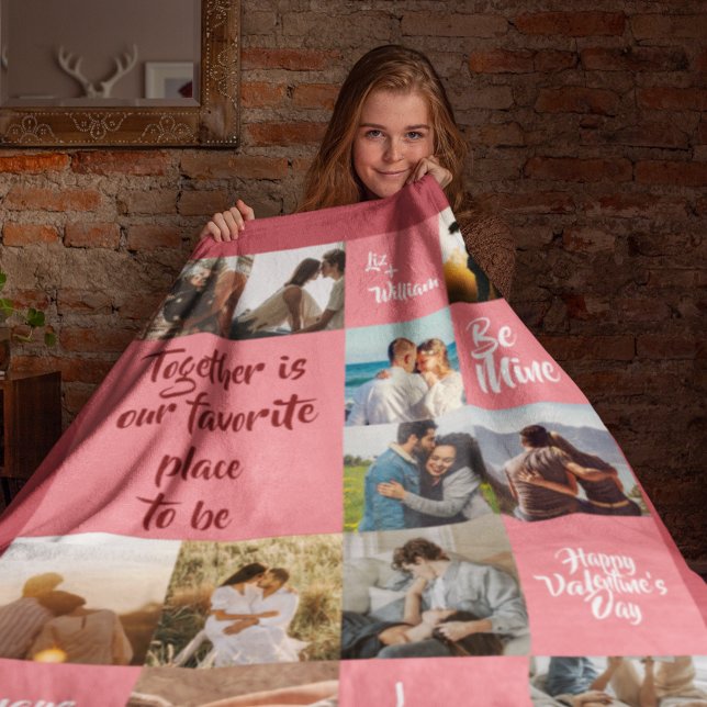 Pink immer zusammen Liebe Valentine Fleecedecke (Von Creator hochgeladen)
