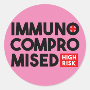 Pink Immunokompromittiertes hohes Risiko Runder Aufkleber