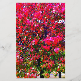 Pink impressionistisch Herbst Blätter Bäume Briefpapier