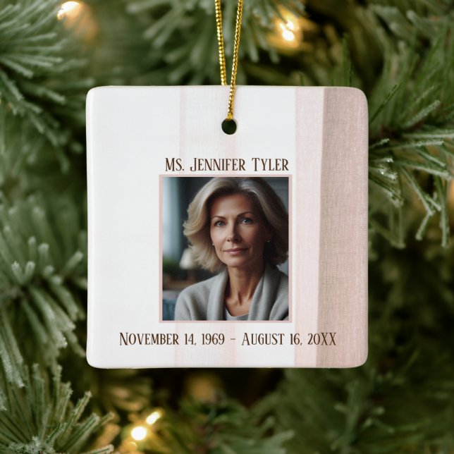 Pink in Love Memory Funeral Memorial Keramikornament (Baum)