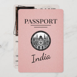 Pink India Passport Save the Date