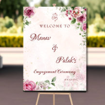 Pink Indian Verlobung Welcome-Schild