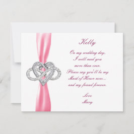 Pink Infinity Heart Trauzeugin Card Einladung