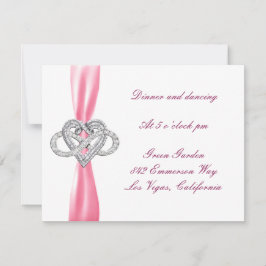 Pink Infinity Heart Wedding Card Einladung