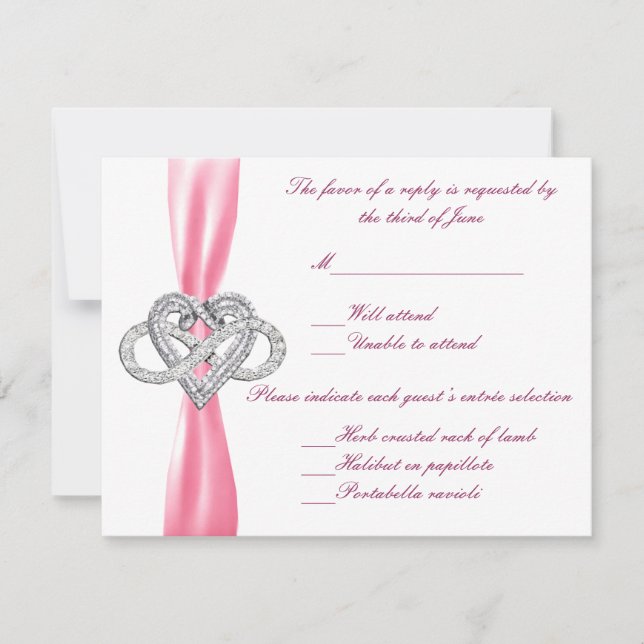 Pink Infinity Herzinsuffizienzkarte RSVP Karte (Vorderseite)
