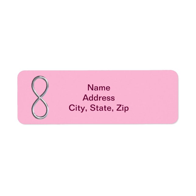 Pink Infinity Wedding Address Labels (Vorne)