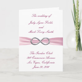 Pink Infinity Wedding Program Card Programm