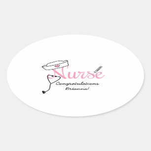 Pink Infirmière graduation favoriser autocollants
