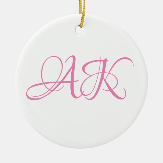Pink Initial Monogram Mug - CUSTOMIZABLE! Keramik Ornament (Vorne)