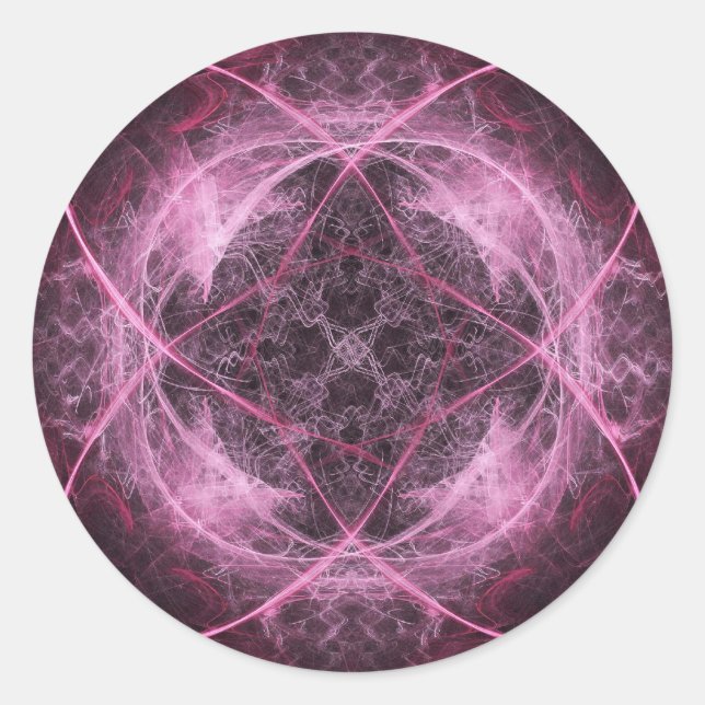 Pink Insanity Fraktal Sticker (Vorderseite)