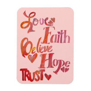 Pink Inspiration Word Collage Magnet