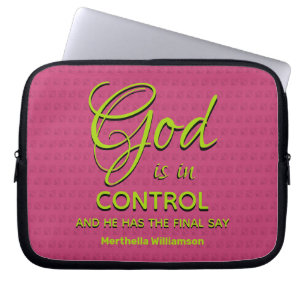 PINK Inspirational Christlich GOTT IST IN KONTROLL Laptopschutzhülle