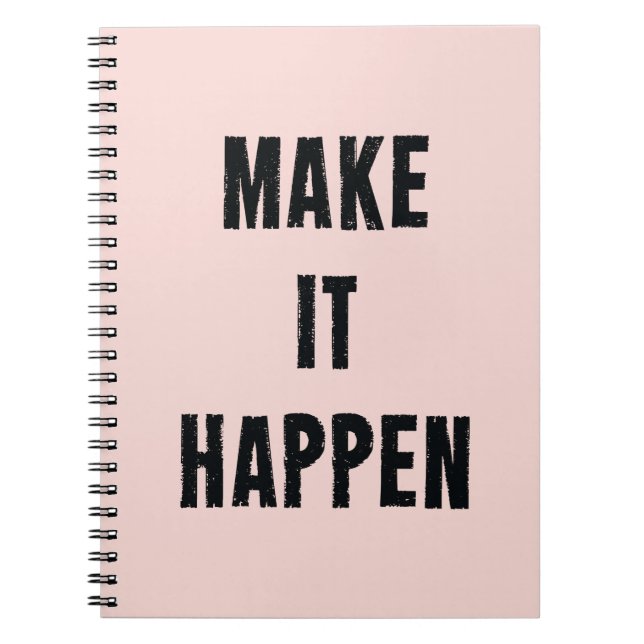 Pink inspirierend machen, dass es passiert notizblock (Vorderseite)