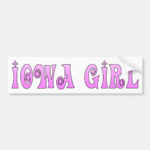 Pink Iowa Girl Autoaufkleber