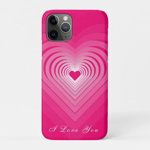 Pink iPhone Case mit Herz und Text - I Liebe You