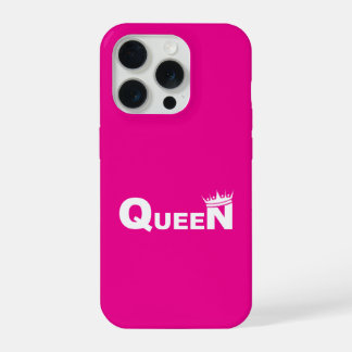 Pink iPhone case with 'Queen' 15 Pro Hülle