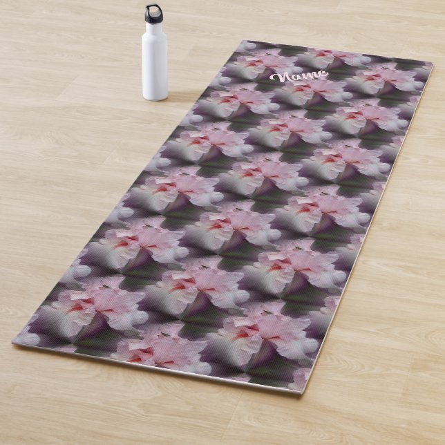 Pink Iris Blume Natur Personalisiert Yogamatte (Beispiel)