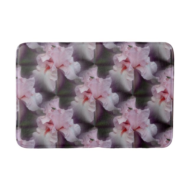 Pink Iris Blume Pattern Badematte (Vorderseite)