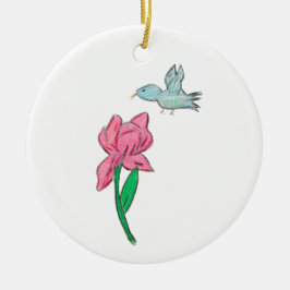 Pink Iris Keramik Ornament