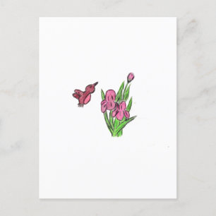 Pink Iris Postkarte