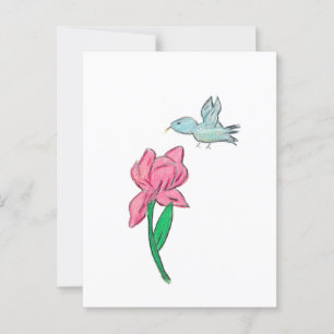 Pink Iris Postkarte