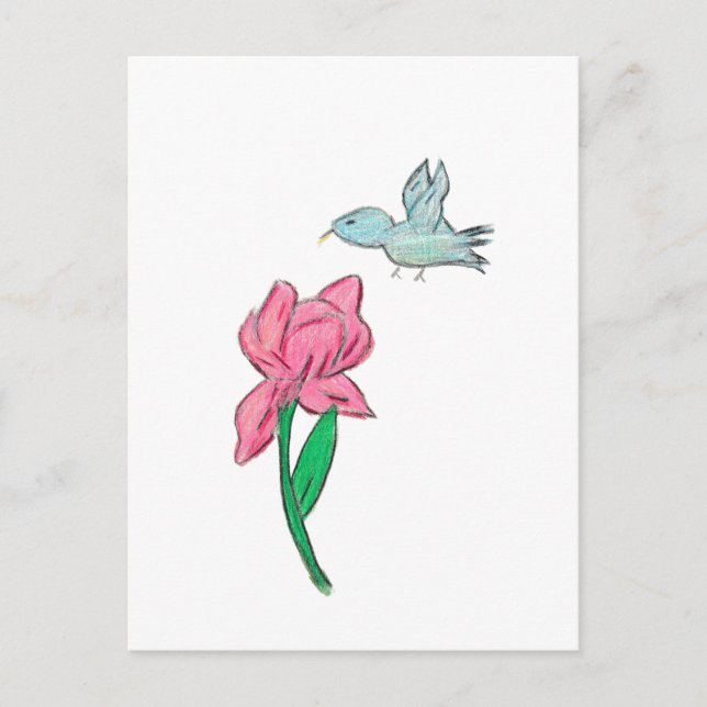 Pink Iris Postkarte (Vorderseite)