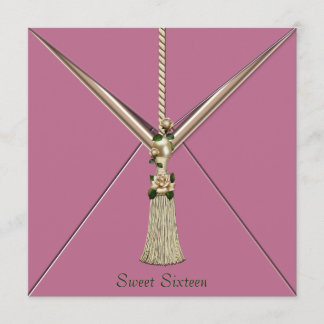 Pink Ivory Rose Tassel 16 . Geburtstag Party Einladung
