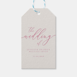 Pink Ivory Wedding Script Geschenkanhänger