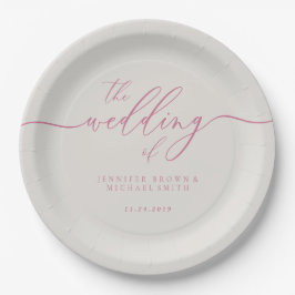 Pink Ivory Wedding Signature Pappteller