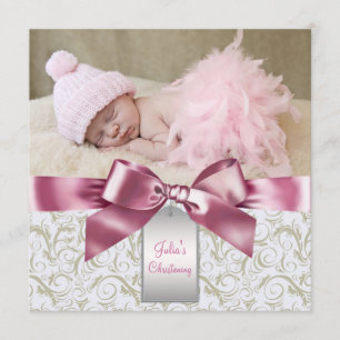 Pink Ivory Wirbel Baby Girl Foto Christine Einladung