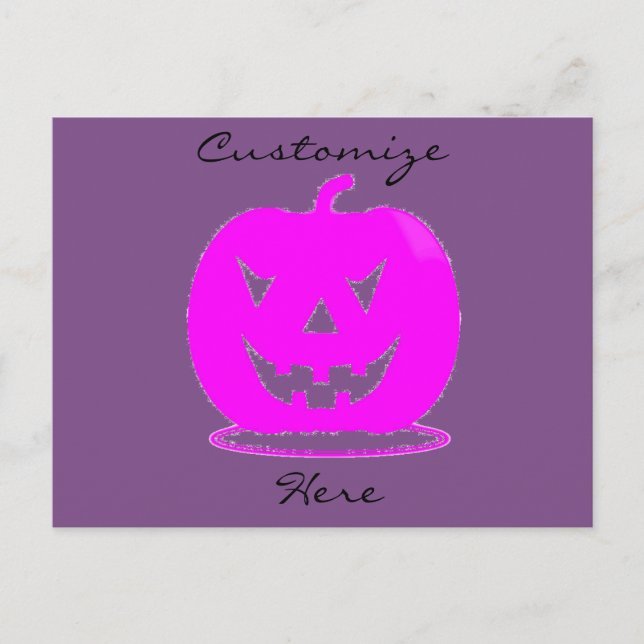 Pink Jack o'lantern Halloween Thunder_Cove Postkarte (Vorderseite)
