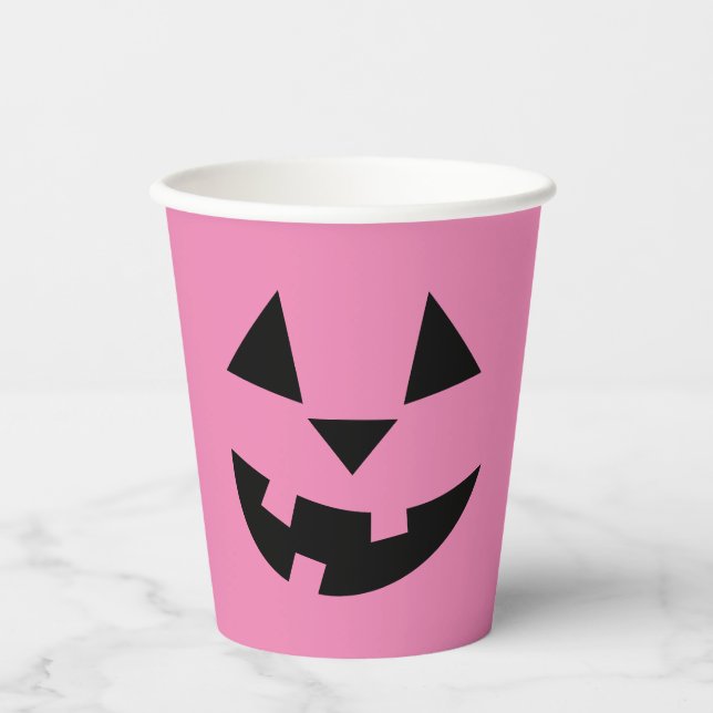 Pink Jack O'Lantern Pappbecher (Vorderseite)