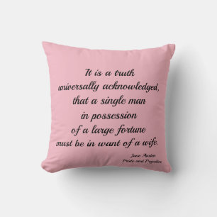 Pink Jane Austen Marry Me Coussin