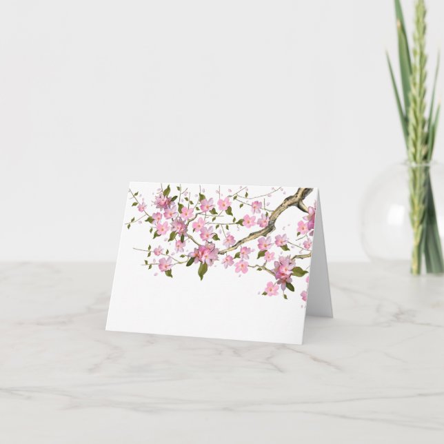Pink Japanisch Kirry Blossom Vielen Dank Karten (Vorderseite)