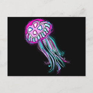 Pink Jellyfish Postkarte