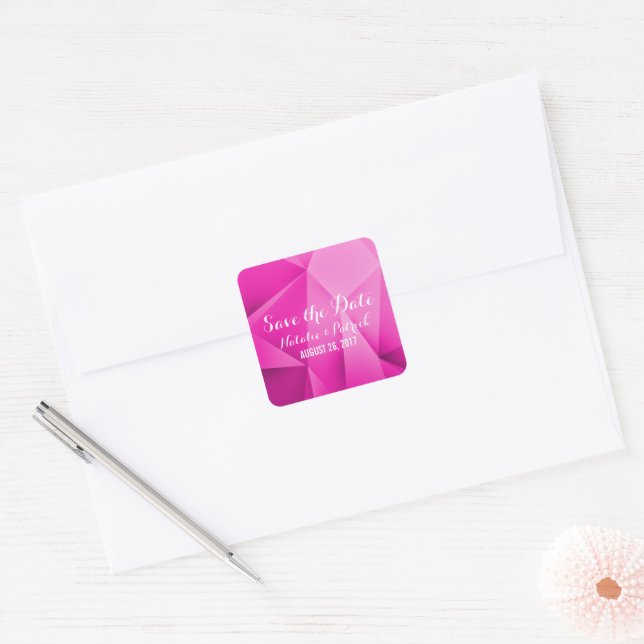 Pink Jewel Tones Save the Date Stickers (Umschlag)