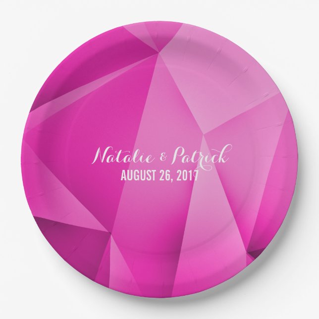 Pink Jewel Tones Wedding Paper Teller (Vorderseite)