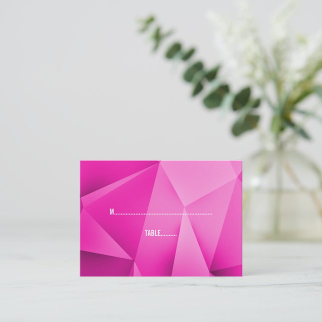 Pink Jewel Tones Wedding Platzkarten (Stehend Vorderseite)