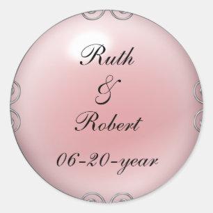 Pink Jewele Pearl Wedding Stickers