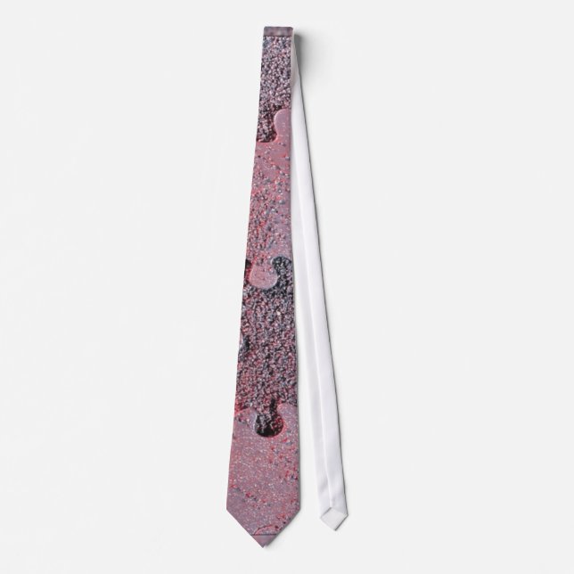 Pink Jigsaw Puzzle for Autismus Awareness Month Krawatte (Vorderseite)